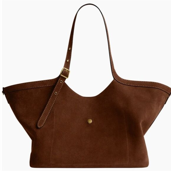 NEW WITH TAGS!  AUTHENTIC COACH WARM BROWN SUEDE GRAMERCY HANDBAG - Picture 10 of 11